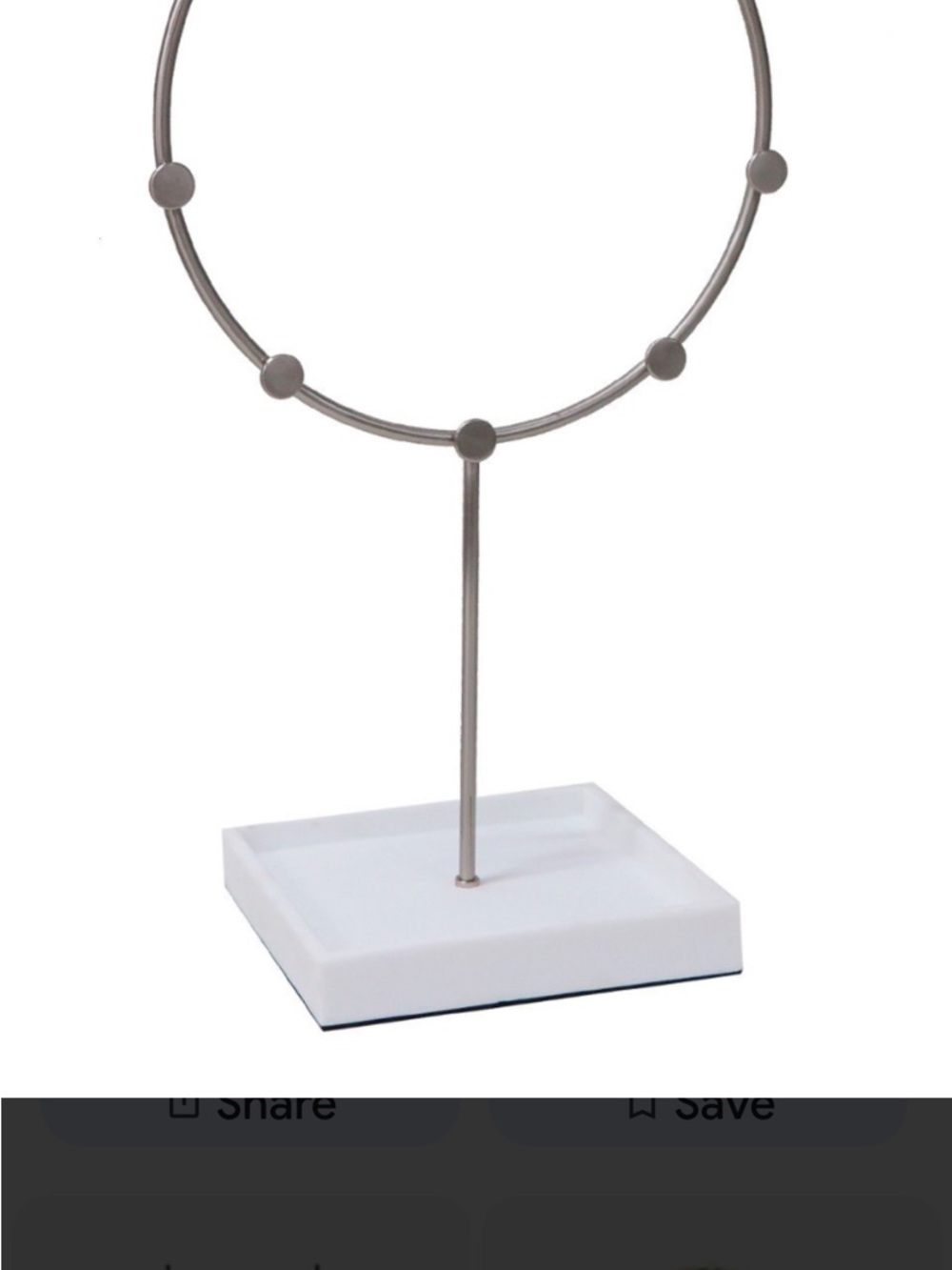 Modern White and Nickel Jewelry Display Stand